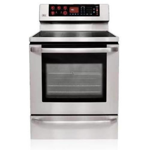 LG LRE30955ST 30 Inch Freestanding Electric Range with 5 Radiant Elements, Warming Zone, 5.6 cu. ft. Dual Convection Oven, Warming Drawer and SmoothTouch Controls