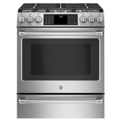 GE C2S986SEL1SS 30-Inch Slide-In Front Control Dual-Fuel Range