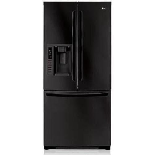 LG LFX23961SB 22.6 cu. ft. French Door Refrigerator with 4 Split Spill-Proof Glass Shelves, Cantilevered Shelves, External Ice/Water Dispenser, IcePlus Accelerated Freezing and External Temperature Controls: Black