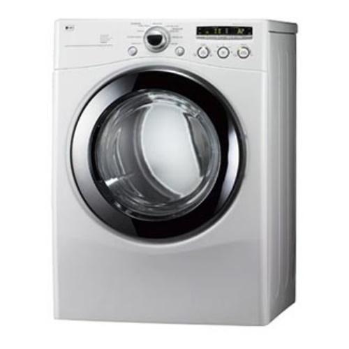 LG DLE2301W 27 Inch Electric Dryer with 7.3 cu. ft. Capacity, 9 Drying Programs, Wrinkle Care, Rack Dry, Anti Bacterial Drying Options, Drying Rack, Dual LED Display and Electronic Controls: White