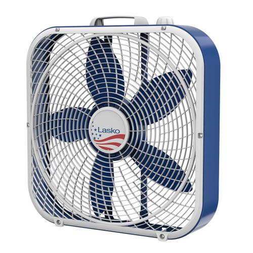 Lasko B20610 20-Inch Usa Box Fan, Blue And White