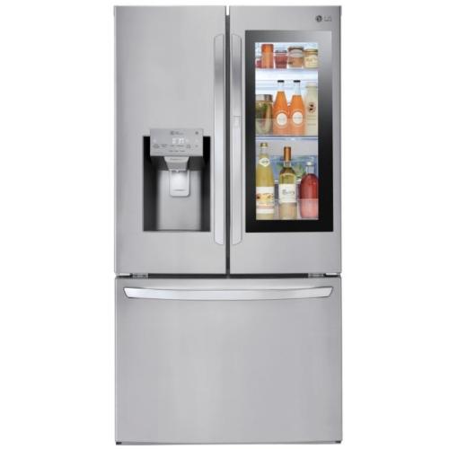 LG LFXS28596S 36 Inch Smart French Door Refrigerator with 27.5 Cu. Ft. Capacity, WiFi, InstaView™, Door-in-Door®, Dual Ice Maker, ColdSaver™ Panel, Glide N' Serve® Drawer, Sabbath Mode and ENERGY STAR® certified: Stainless Steel
