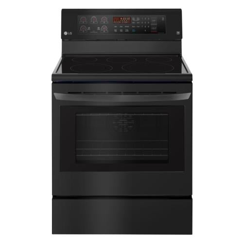 LG LRE3193BM 30 Inch Freestanding Electric Range with True Convection, EasyClean, SmoothTouch™ Controls, 6.3 cu. ft. Capacity, Brilliant Blue Interior, Storage Drawer, 5 Heating Elements and Dual Heating Elements: Matte Black Stainless Steel