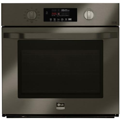 LG LSWS300BD 30 Inch Smart Single Electric Wall Oven with SmartThinQ® Technology, Convection, Gliding Rack System, EasyClean®, Hidden Bake, Self-Cleaning, Voice Commands, Wi-Fi Connectivity and 4.7 cu. ft. Capacity: Black Stainless Steel