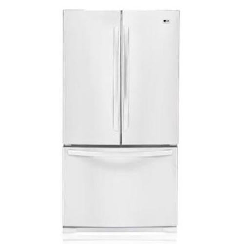 LG LFC25770SW 25.0 cu. ft. French Door Refrigerator with 4 Slide-Out Spill-Proof Glass Shelves, Cantilevered Shelves, Ice Maker, IcePlus Accelerated Freezing and 4 Compartment Crisper System: White