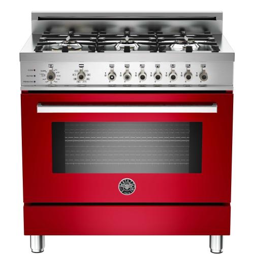 Bertazzoni PRO366DFSRO Professional Series 36 Inch Freestanding Dual Fuel Range with Natural Gas