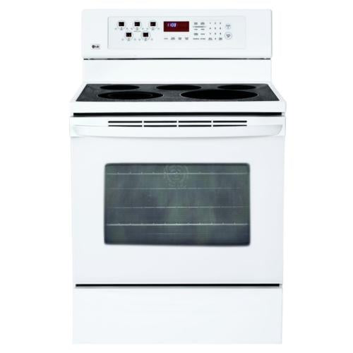 LG LRE30453SW 30 Inch Freestanding Electric Range with 5 Radiant Elements, 5.6 cu. ft. Convection Oven, IntuiTouch Control System and Storage Drawer: Smooth White