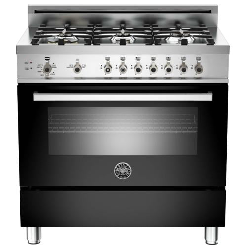 Bertazzoni PRO366GASNEFR Professional Series 36 Inch Pro-Style Gas Range with 4.4 cu. ft. Convection Oven