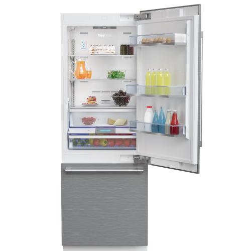 Beko 7295747512 30" Freezer Bottom Built-In Refrigerator with Auto Ice Maker and Internal Water Dispenser - BBBF3019IMWE