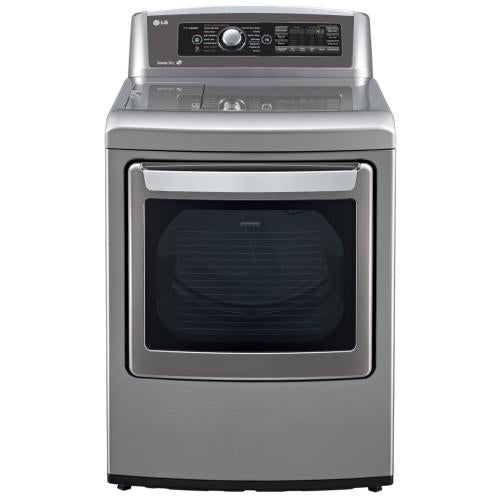 LG DLEX5680V 27 Inch 7.4 cu. ft. Electric Dryer with 14 Drying Programs, 5 Temperature Settings, Steam, ReduceStatic Option, EasyIron Option, Wrinkle Care, Speed Dry, Smart Diagnosis, LoDecibel Quiet Operation and Sensor Dry: Graphite Steel