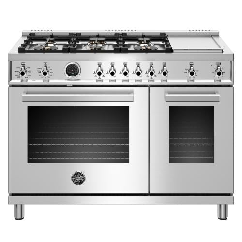 Bertazzoni PROF486GDFSXT Professional Series 48 Inch Dual Fuel Range with 6 Brass Burners