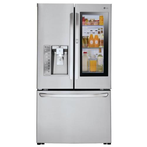 LG LFXC24796S 36 Inch Counter Depth Smart French Door Refrigerator with 23.5 Cu. Ft. Capacity, InstaView™ Door-in-Door®, Dual Evaporators, SpillProof™ Glass Shelving, Ice Maker, Ice/Water Dispenser, and Energy Star Qualified: Stainless Steel