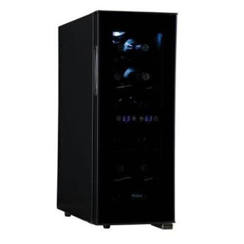 Haier HVTEC12DABS 12-Bottle Capacity Dual Zone Wine Cellar, Electronic Contrls