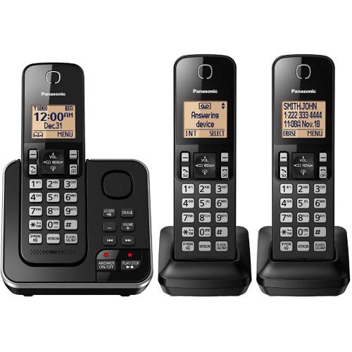 Panasonic KXTG633SK Dect 6.0 Plus 3-Handset Digital Cordless Phone