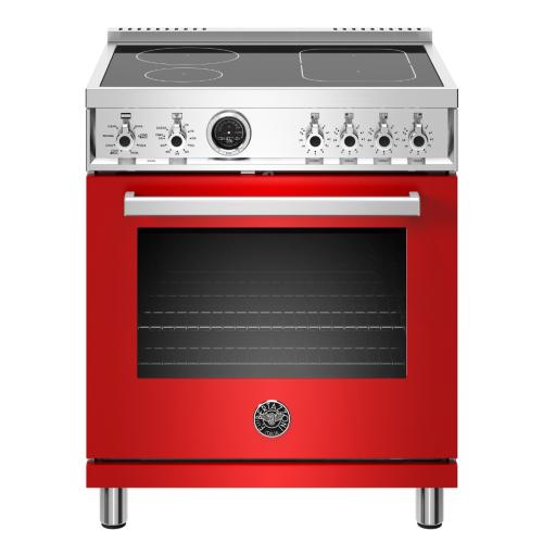 Bertazzoni PROF304INSROT Professional Series 30 Inch Freestanding Induction Range with 4 Heating Zones
