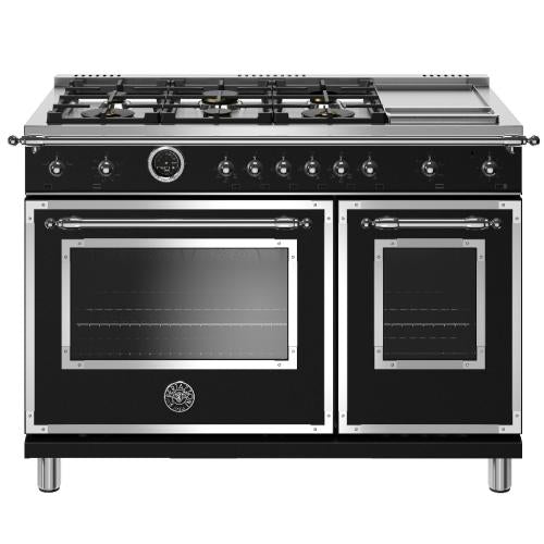 Bertazzoni HERT486GDFSNET Heritage Series 48 Inch Freestanding Dual Fuel Range with 6 Sealed Burners