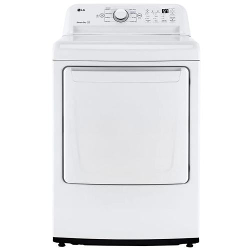 LG DLE7000W 27 Inch Electric Dryer with 7.3 Cu. Ft. Capacity, 8 Dryer Programs, Sensor Dry, Speed Dry, Wrinkle Care Option, FlowSense™ Duct Clogging, and Energy Star Certified