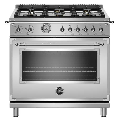 Bertazzoni HERT366GASXT Heritage Series 36 Inch Freestanding Gas Range with 6 Sealed Burners
