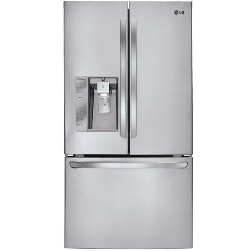 LG LFX29927ST 29.2 cu. ft. French Door Refrigerator with 4 SpillProof Glass Shelves, 7 Door Bins, Glide N' Serve Drawer, Dual Ice Makers and External Ice/Water Dispenser: Stainless Steel