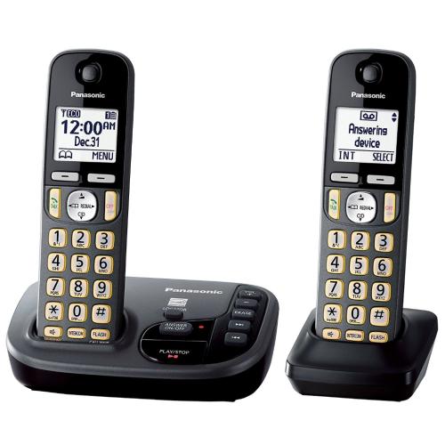 Panasonic KXTGD222M Cordless Phone With Answering Machine - 2 Handsets