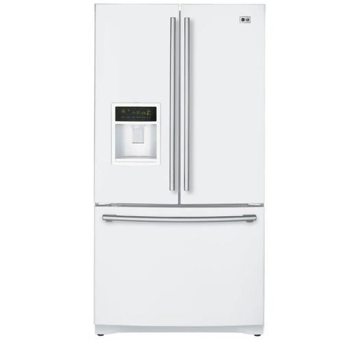 LG LFX25960SW 24.7 Cu. Ft. French Door Refrigerator with External Ice/Water Dispenser & Tilt-A-Drawer Bottom Drawer: Smooth White