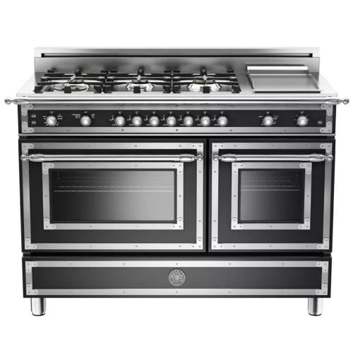 Bertazzoni HER486GGASNE01 Heritage Series 48 Inch Traditional-Style Gas Range with 6 Sealed Brass Burners