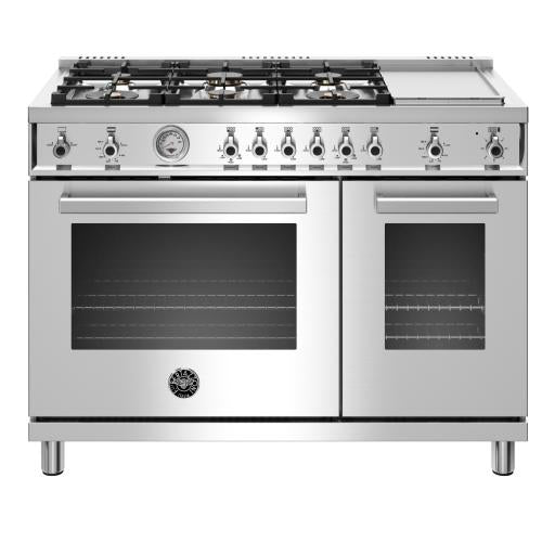 Bertazzoni PROF486GGASBIT Professional Series 48 Inch Freestanding All Gas Range with Natural Gas