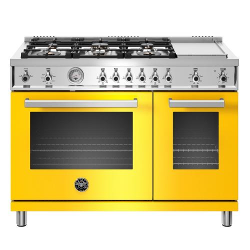 Bertazzoni PROF486GGASGIT Professional Series 48 Inch Freestanding All Gas Range with Natural Gas