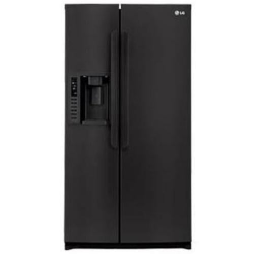 LG LSC27935SB 26.5 cu. ft. Side by Side Refrigerator with Spill Protector Glass Shelves, Humidity Crispers, External Ice/Water Dispenser and LED Lighting: Smooth Black