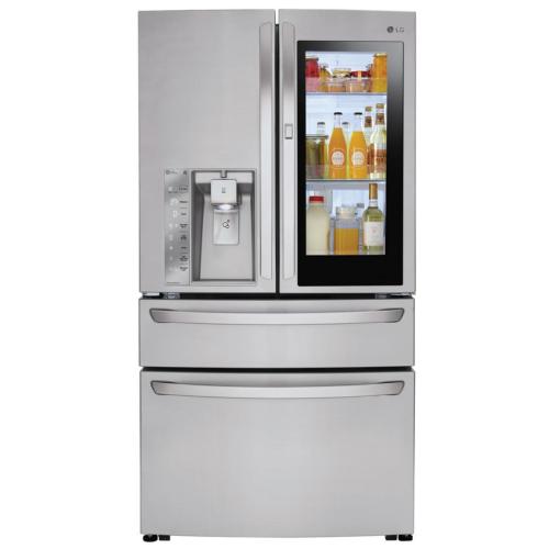LG LMXC23796S 36 Inch Counter Depth 4-Door Smart French Door Refrigerator with 22.7 cu. ft. Capacity, InstaView™ Door-in-Door®, Ice and Water Dispenser, Dual Evaporators, CustomChill® Drawer, SpillProtector™ Shelving, and ENERGY STAR®