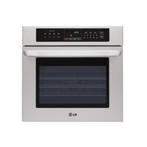 LG LWS3010ST 30 Inch Single Electric Wall Oven with 4.7 cu. ft. Capacity, Convection Bake/Broil, Crisp Convection, Self-Cleaning, 3 Heavy Duty Racks, 3D Lighting and SmoothTouch Glass Controls
