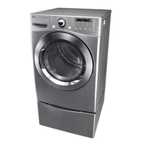 LG DLGX3361V 27 Inch Gas Dryer with 7.4 cu. ft. Capacity, 12 Drying Cycles, Steam/Sanitary Cycles, 9 Options, Sensor Dry and Dual LED Display: Graphite Steel