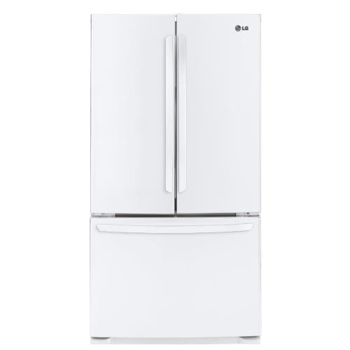 LG LFC25776SW 25.0 cu. ft. French Door Refrigerator with 4 Split Spill Protector Glass Shelves, Glide N' Serve Drawer, IcePlus, LED Interior Light and Linear Compressor: Smooth White