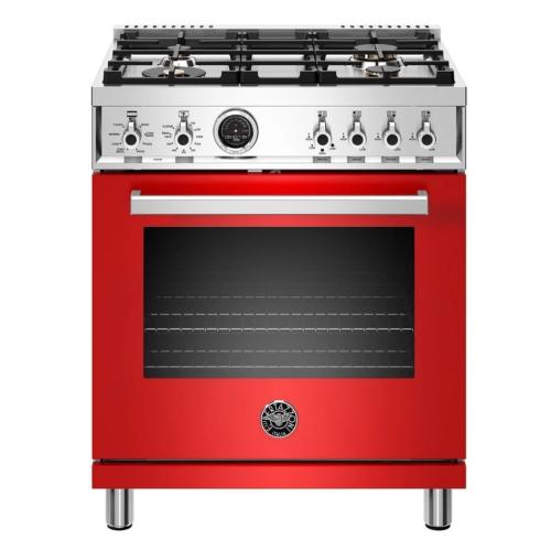 Bertazzoni PROF304DFSROT Professional Series 30 Inch Freestanding Dual Fuel Range with 4 Sealed Burners