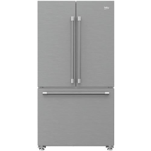 Beko 7293747596 36" French Three-Door Stainless Steel Refrigerator with Auto Ice Maker - BFFD3624XSS