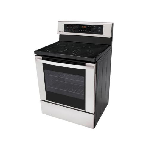 LG LRE3012ST 30 Inch Freestanding Electric Range with 5 Radiant Elements, 5.6 cu. ft. Self-Clean Oven, IntuiTouch Controls, PreciseTemp Cooking System, WideView Window and Storage Drawer: Stainless Steel