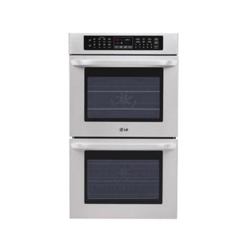 LG LWD3010ST 30 Inch Double Electric Wall Oven with 4.7 cu. ft. Upper/Lower Oven Capacity, Convection Bake/Broil, Self-Cleaning, Crisp Convection, SmoothTouch Controls, 3D Lighting and 5 Heavy Duty Racks