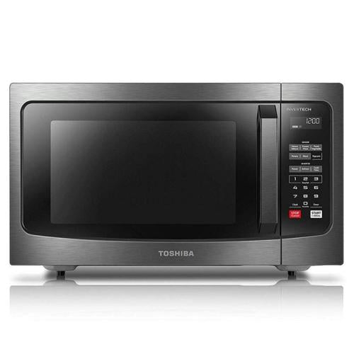 Midea EM245A5CBS 1.6 Cu.Ft Microwave Oven Stainless Steel, Black