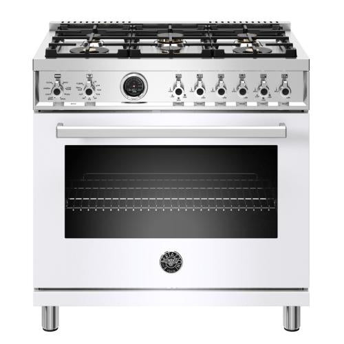Bertazzoni PROF366DFSBIT Professional Series 36 Inch Freestanding Dual Fuel Range with 6 Sealed Burners