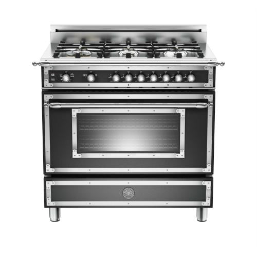 Bertazzoni HER366GASNE Heritage Series 36 Inch Traditional-Style Gas Range with 6 Sealed Brass Burners
