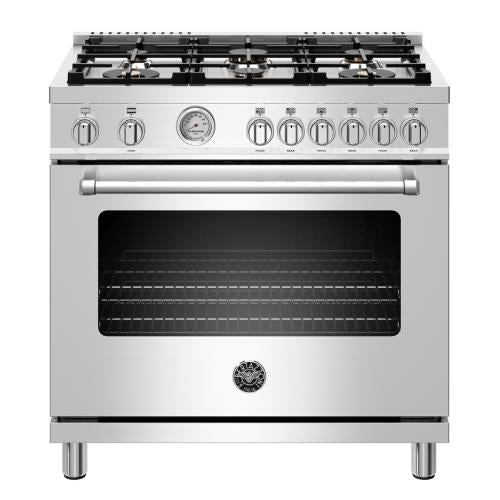Bertazzoni MAST366GASXTLP Master Series 36 Inch Freestanding Gas Range with 6 Sealed Burners