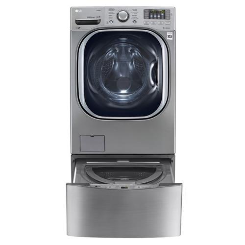 LG WM4270HVA 27 Inch 4.5 cu. ft. Front Load Washer with 14 Wash Cycles, 1,300 RPM, Steam, TurboWash, Allergiene Cycle, LG Twin Wash Compatibility, Sense Clean, LoDecibel Quiet Operation, NeveRust Stainless Steel Drum and ENERGY STAR: Graphite Steel