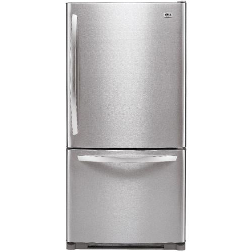 LG LDC22720ST 22.4 cu. ft. Bottom-Freezer Refrigerator with 4 Split Cantilevered Glass Shelves, 5 Design-A-Door Bins, Ice Maker, IcePlus Accelerated Freezing and Pull-Out Freezer Door: Stainless Steel
