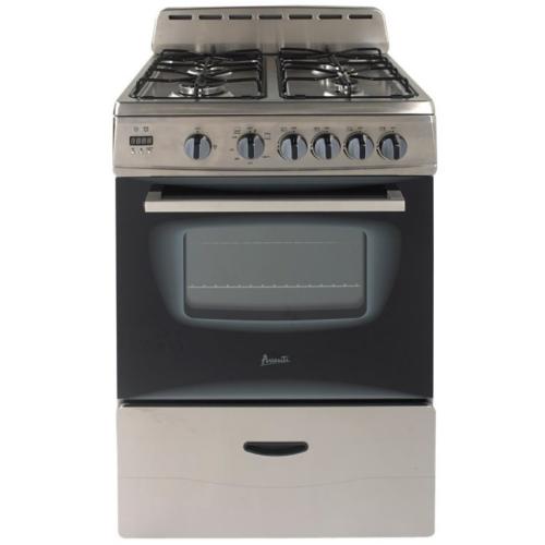 Avanti GR2416CSS 2.6 Cu. Ft. Oven Capacity, Freestanding 24-Inch Gas Range