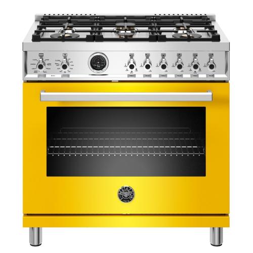 Bertazzoni PROF366DFSGIT Professional Series 36 Inch Freestanding Dual Fuel Range with 6 Sealed Burners