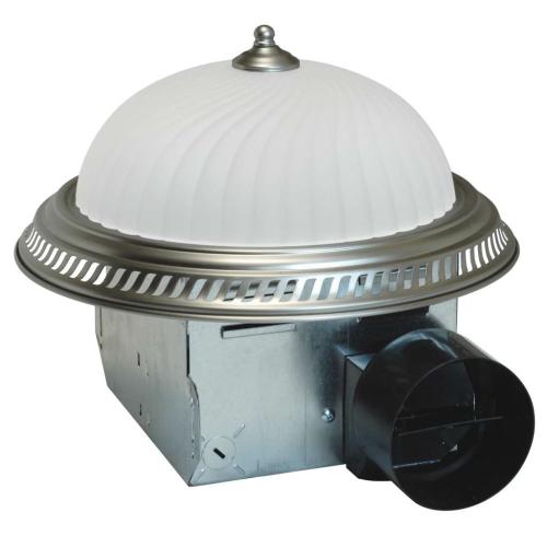 Air King DRLC702 Decorative Round Exhaust Fan With Light, Nickel