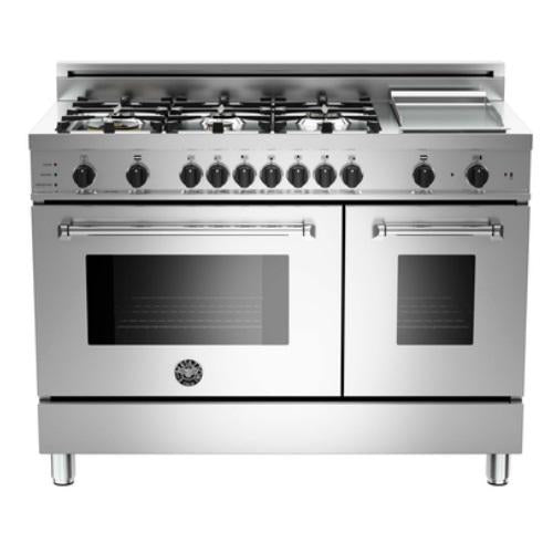 Bertazzoni MAS486GDFSXT Master Series 48 Inch Pro-Style Dual Fuel Range with 6 Sealed Brass Burners