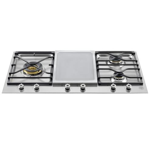 Bertazzoni PM3630GX Professional Series 36 Inch Segmented Gas Cooktop with 3 Sealed Burners