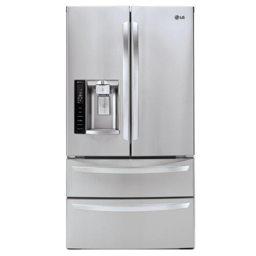 LG LMXS27626S 36 Inch 4-Door French Door Refrigerator with Slim SpacePlus®, Smart Cooling®, IcePlus™ Freezing, DuraBase™ Drawer, Glide N' Serve™ Drawer, Dual Freezers, Tall Ice and Water Dispenser®, 26.8 cu. ft. Capacity