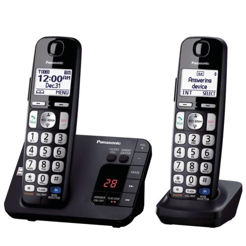 Panasonic KXTGE232B Dect 6.0 Expandable Cordless Phone W/Large Keypad
